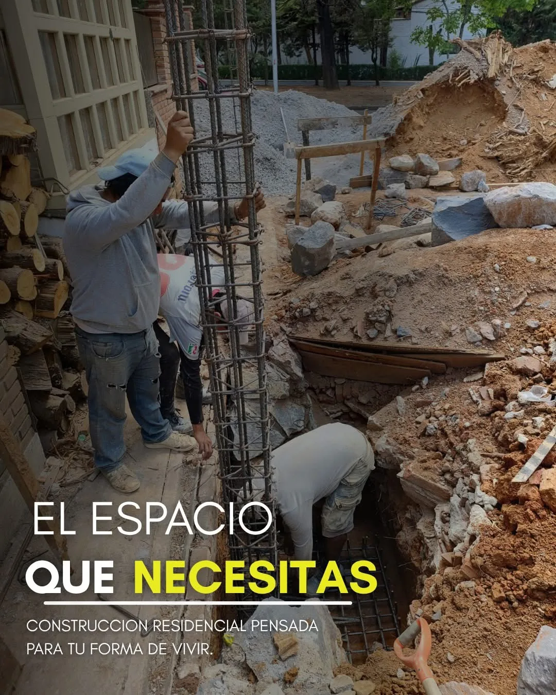 Proceso de armado de acero de refuerzo en obra